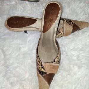 *Buy, At Best Offer! Glory Chen, Leather, Stylish! Real Fur, Shoes Mules, 6M!